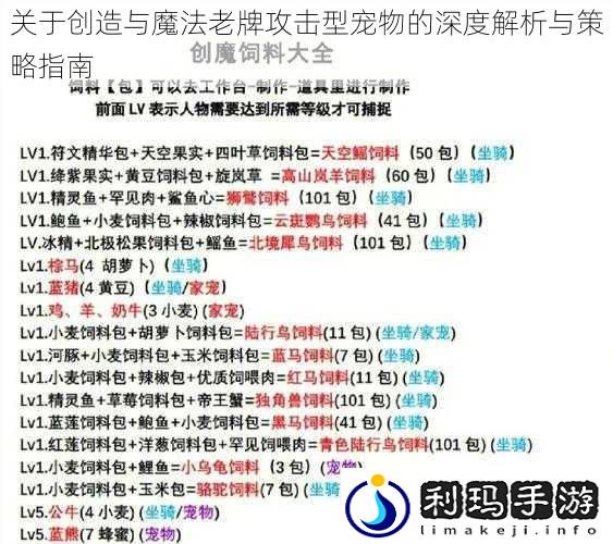 关于创造与魔法老牌攻击型宠物的深度解析与策略指南