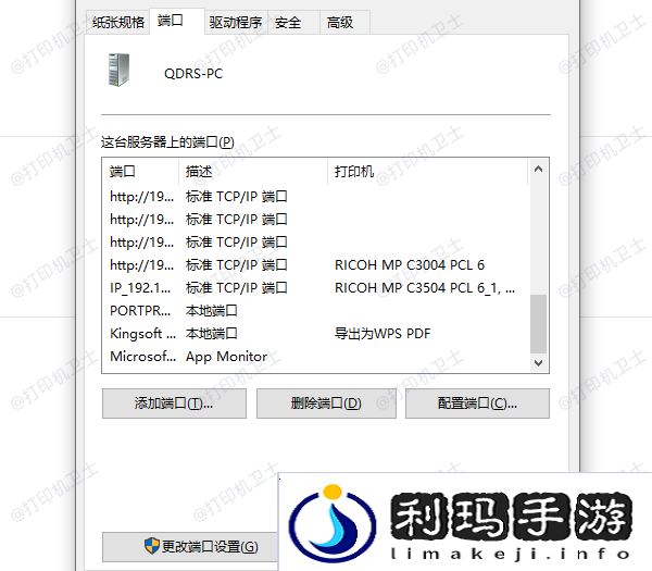 检查打印机端口设置